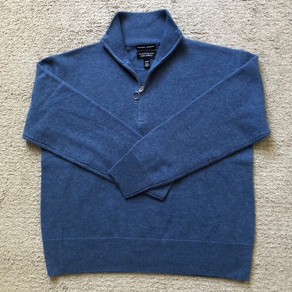 Hudson’s Bay 1/4 Zip Cashmere Sweater. - Picture 1 of 2